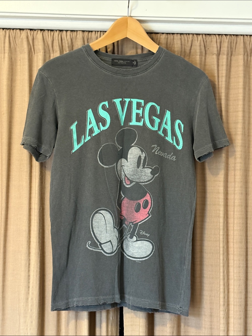 Junk Food Clothing Gray Las Vegas Mickey Mouse Graphic Tee